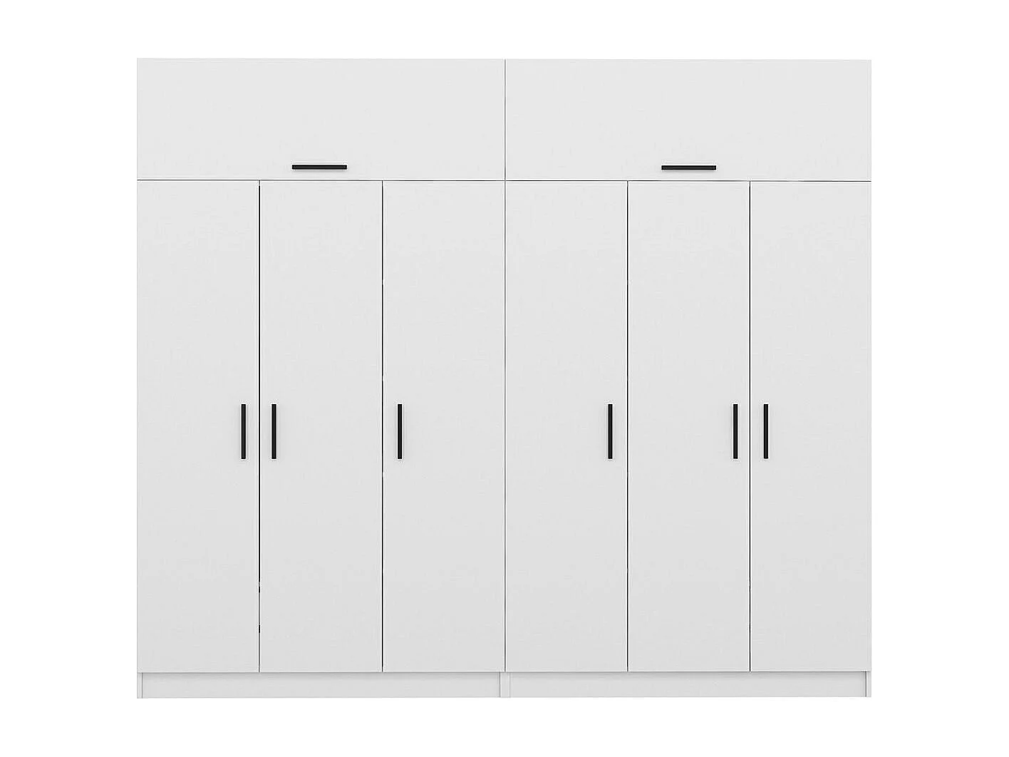 Guardaroba Kailua N127, Bianco, 255x270x52cm, Porte guardaroba: Con cerniere