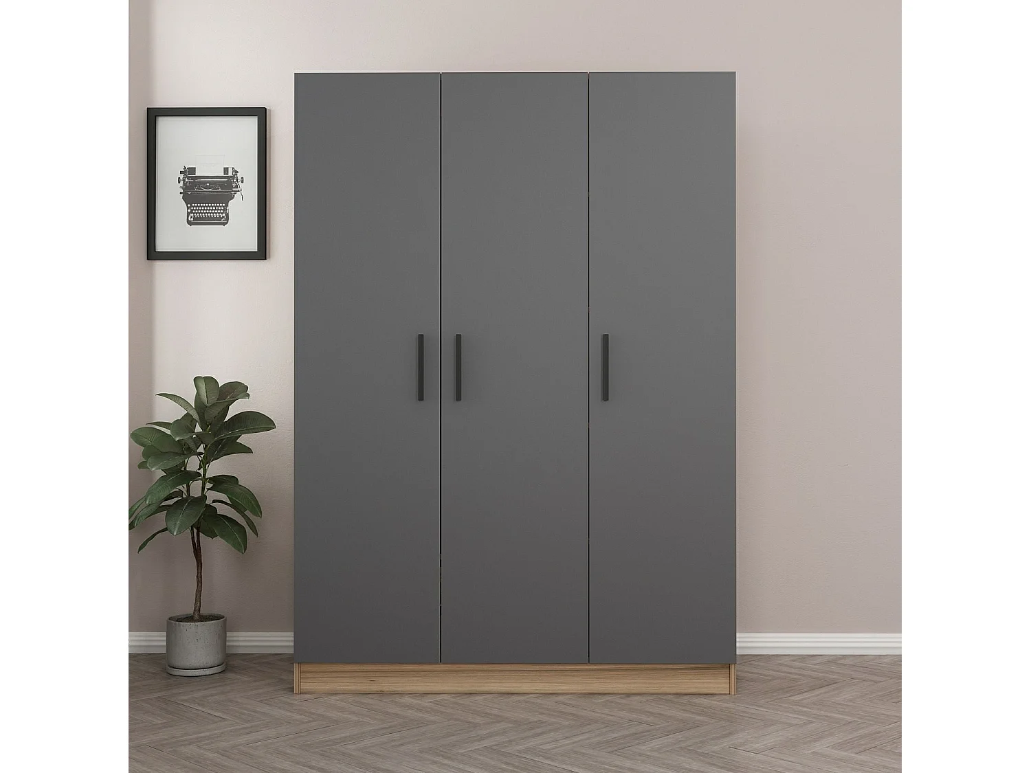 Armario Kale-2283 antracita 135x190x52 cm