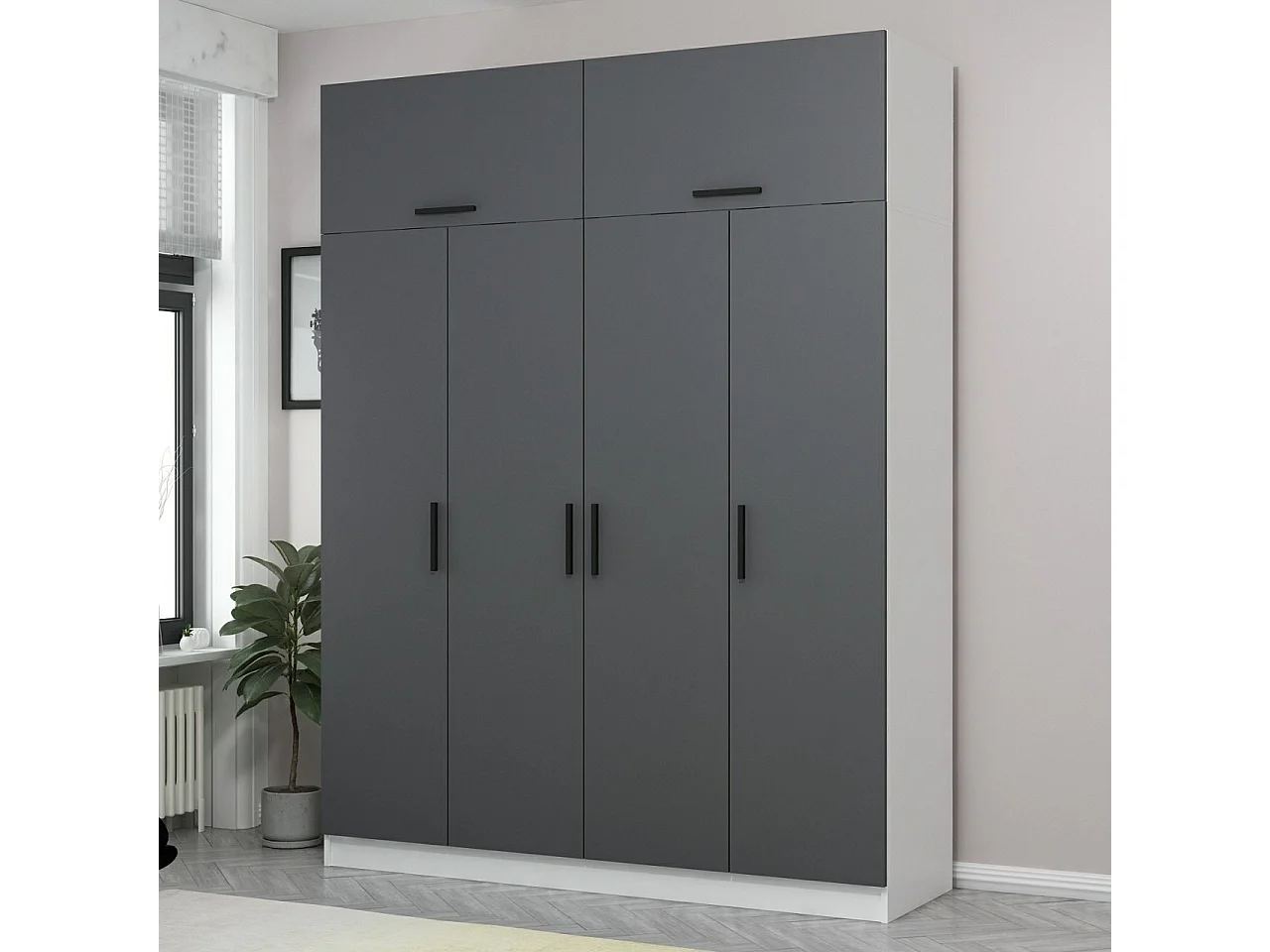 Armario Kale-5146 antracita 180x235x52 cm