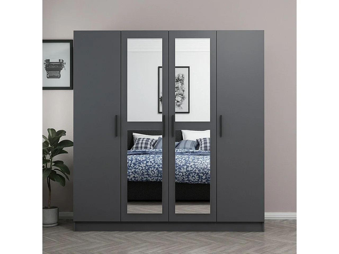 Armario Kale-5088 antracita 180x210x52 cm