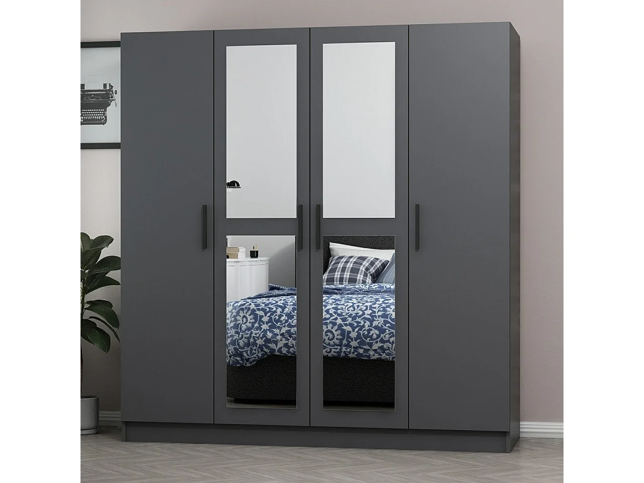 Armario Kale-5088 antracita 180x210x52 cm