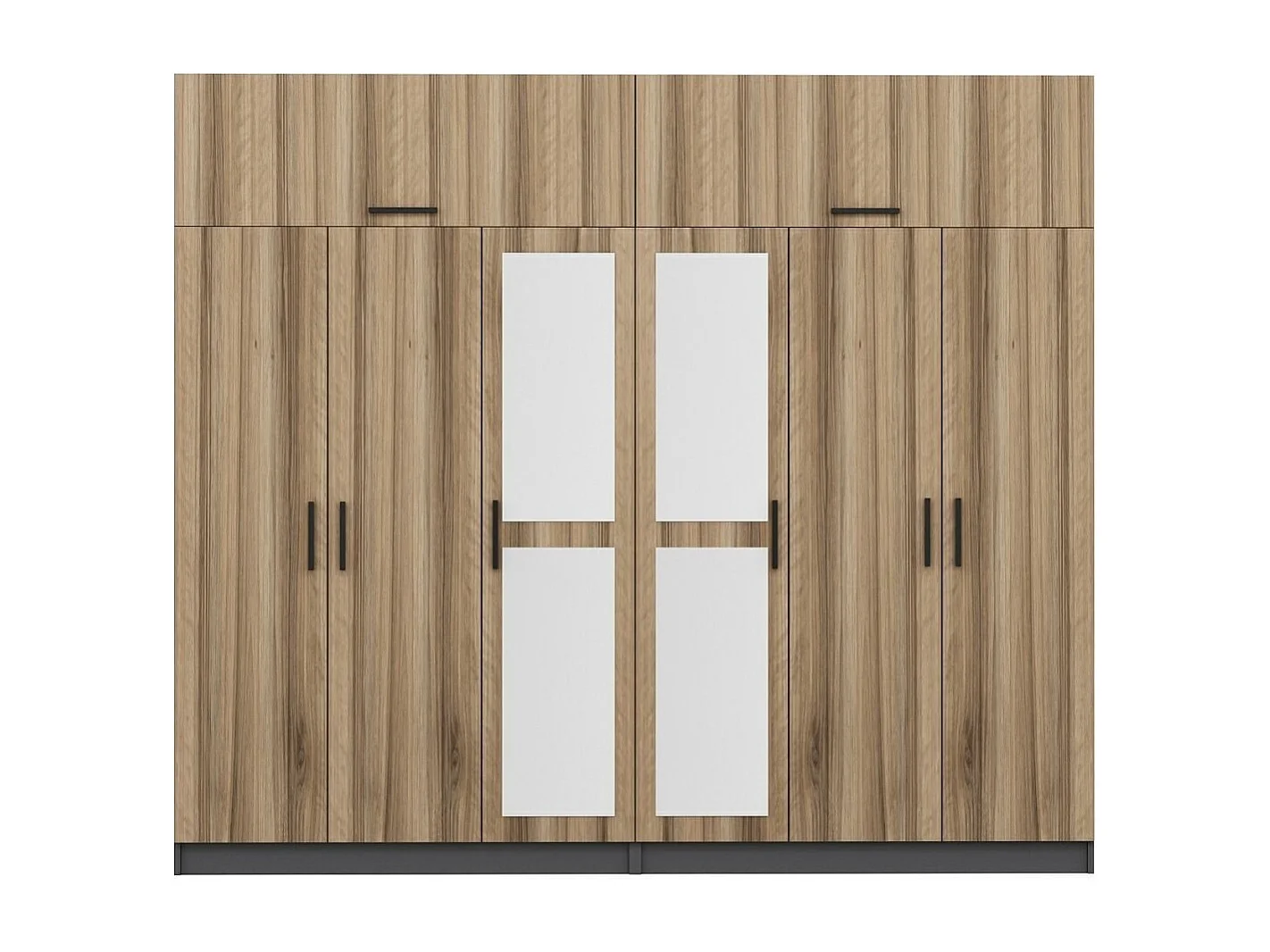 Guardaroba Kailua L319, Antracite|Quercia, 235x270x52cm, Porte guardaroba: Con cerniere