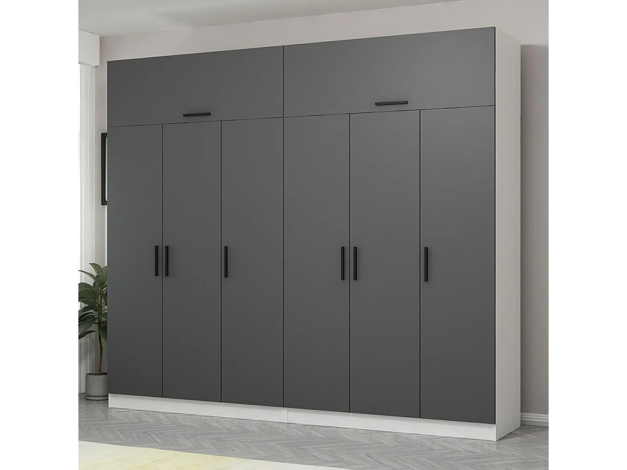 Armario Kale-5149 antracita 270x235x52 cm