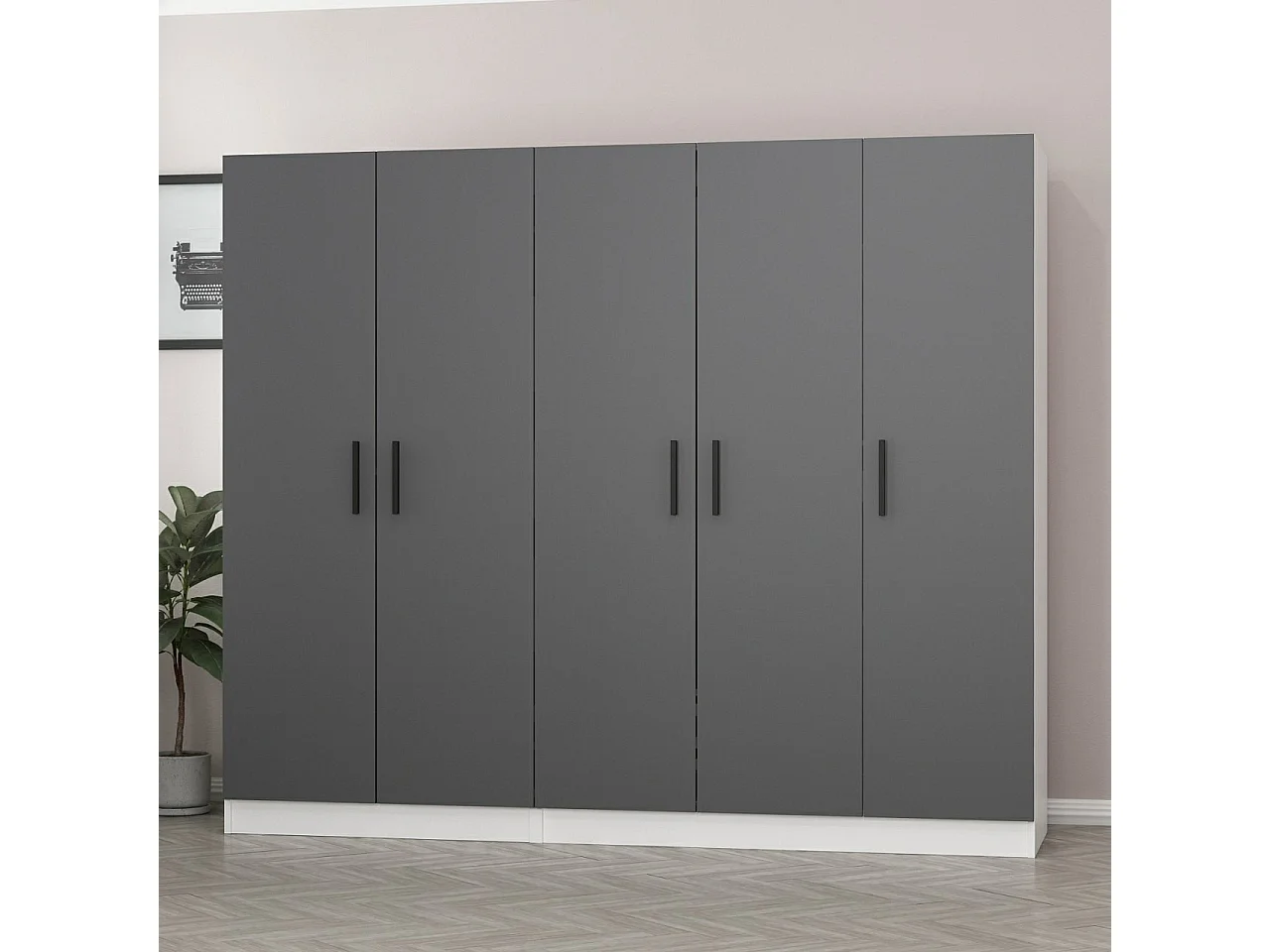 Armario Kale-4948 antracita 225x190x52 cm
