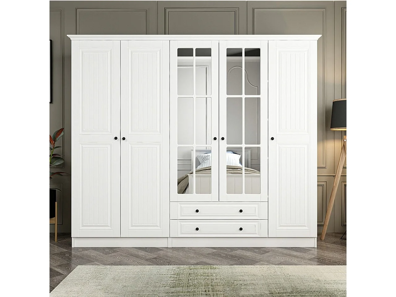 Armario Kale-4782 blanco 225x210x52 cm