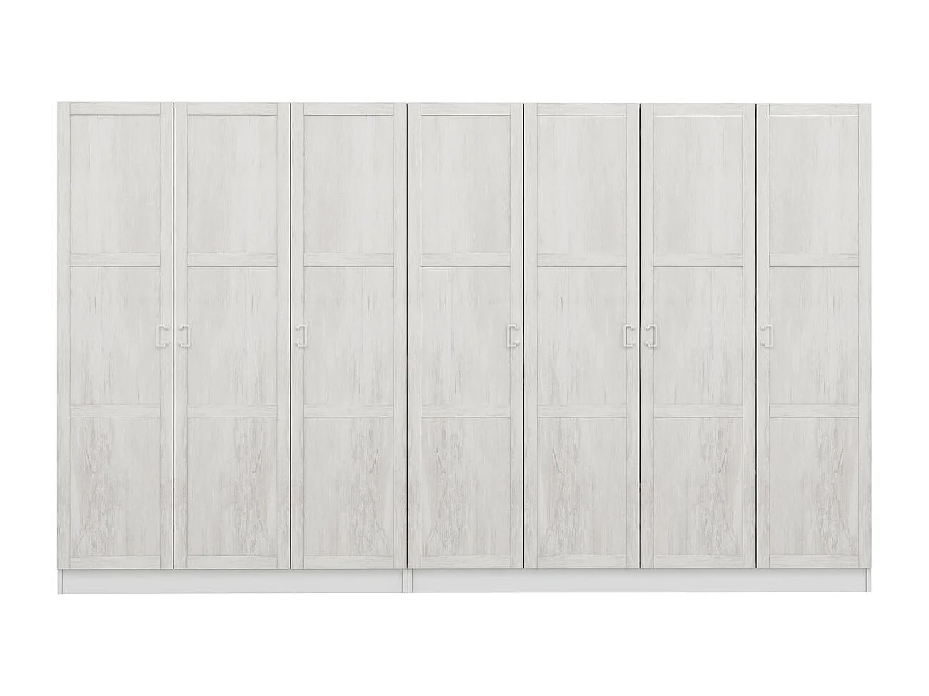 Guardaroba Kailua P130, Rovere sbiancato, 210x315x52cm, Porte guardaroba: Con cerniere