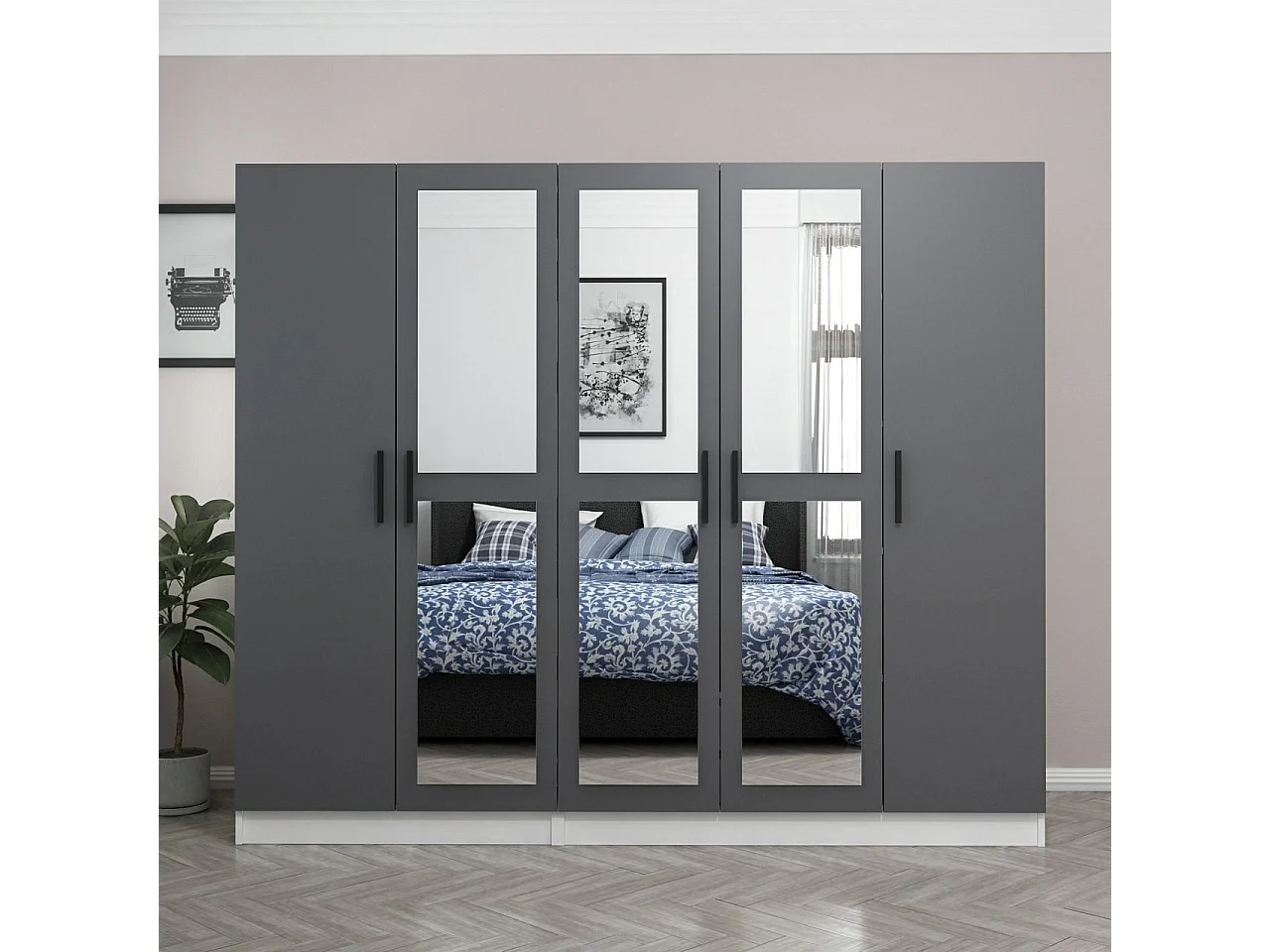 Armario Kale-4959 antracita 225x190x52 cm