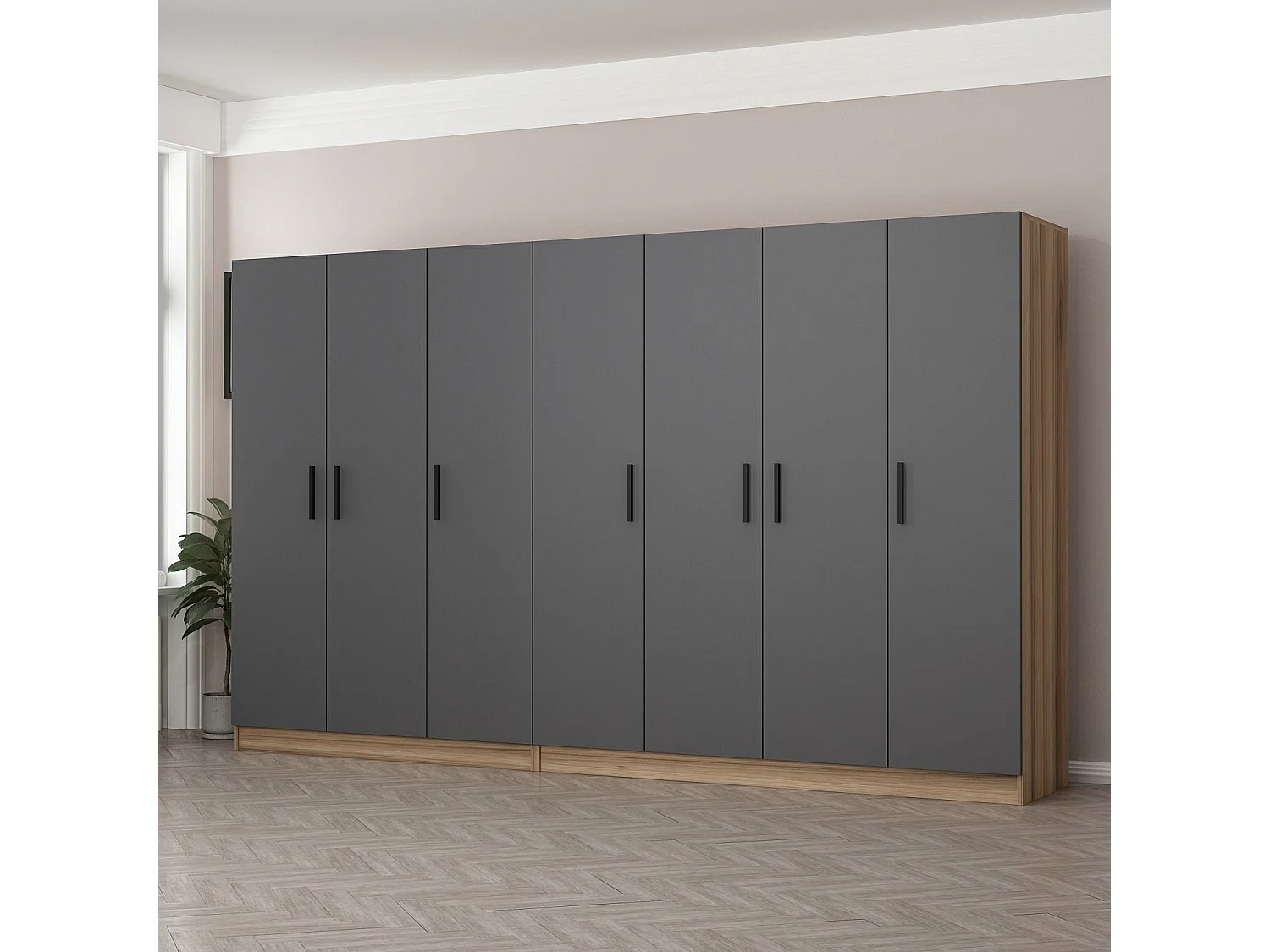 Armario Kale-7643 antracita 315x210x52 cm