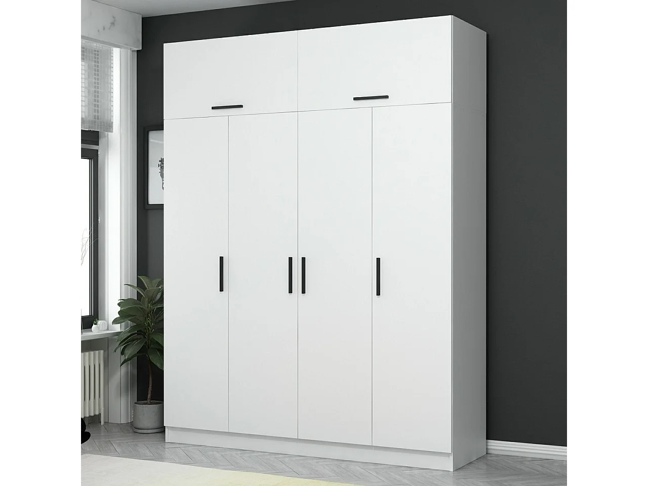 Armario Kale-3084 blanco 180x235x52 cm