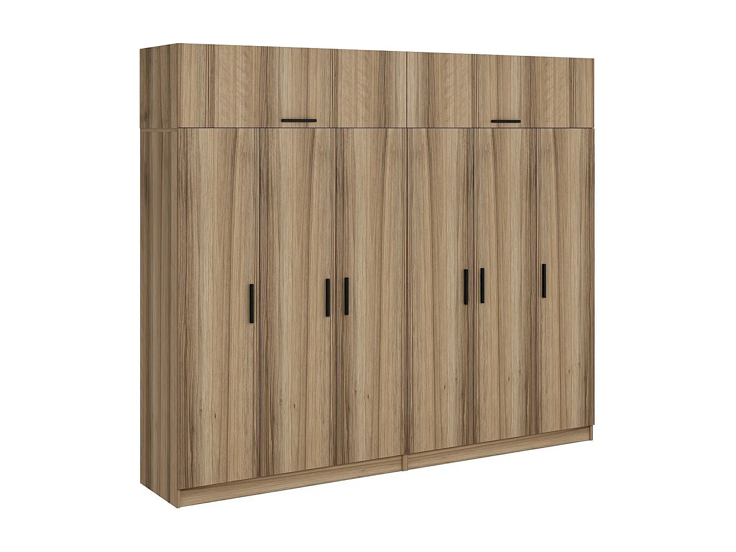 Guardaroba Kailua L279, Quercia, 255x270x52cm, Porte guardaroba: Con cerniere