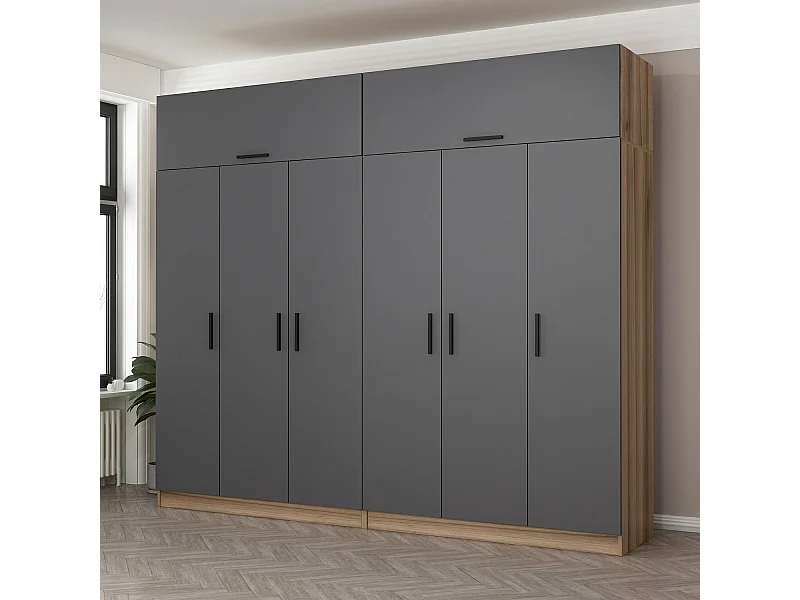 Armario Kale-7721 antracita 270x255x52 cm