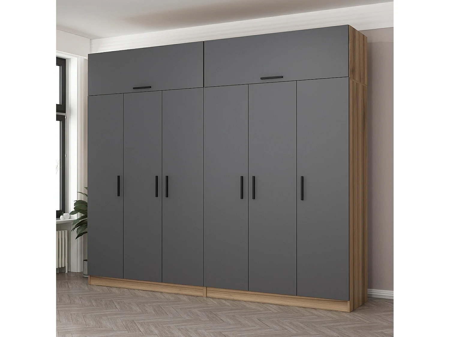 Armario Kale-7721 antracita 270x255x52 cm