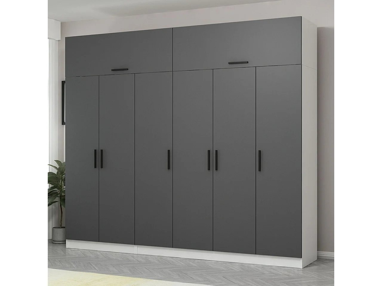 Armario Kale-5148 antracita 270x235x52 cm