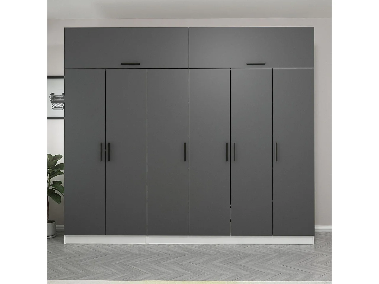 Armario Kale-5148 antracita 270x235x52 cm