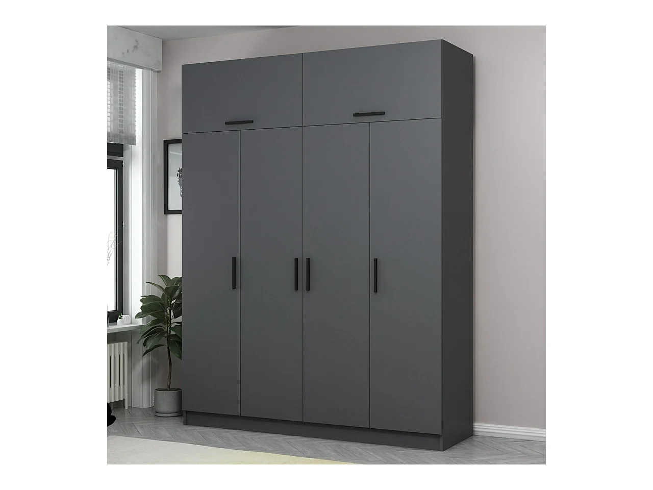 Armario Kale-5173 antracita 180x235x52 cm