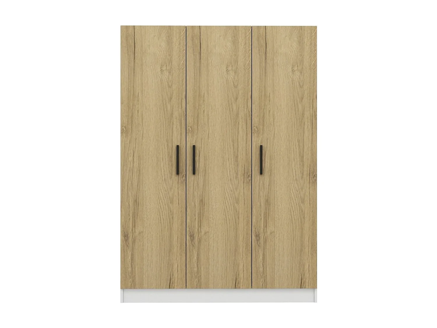 Guardaroba Kailua L123, Bianco|Noce, 190x135x52cm, Porte guardaroba: Con cerniere