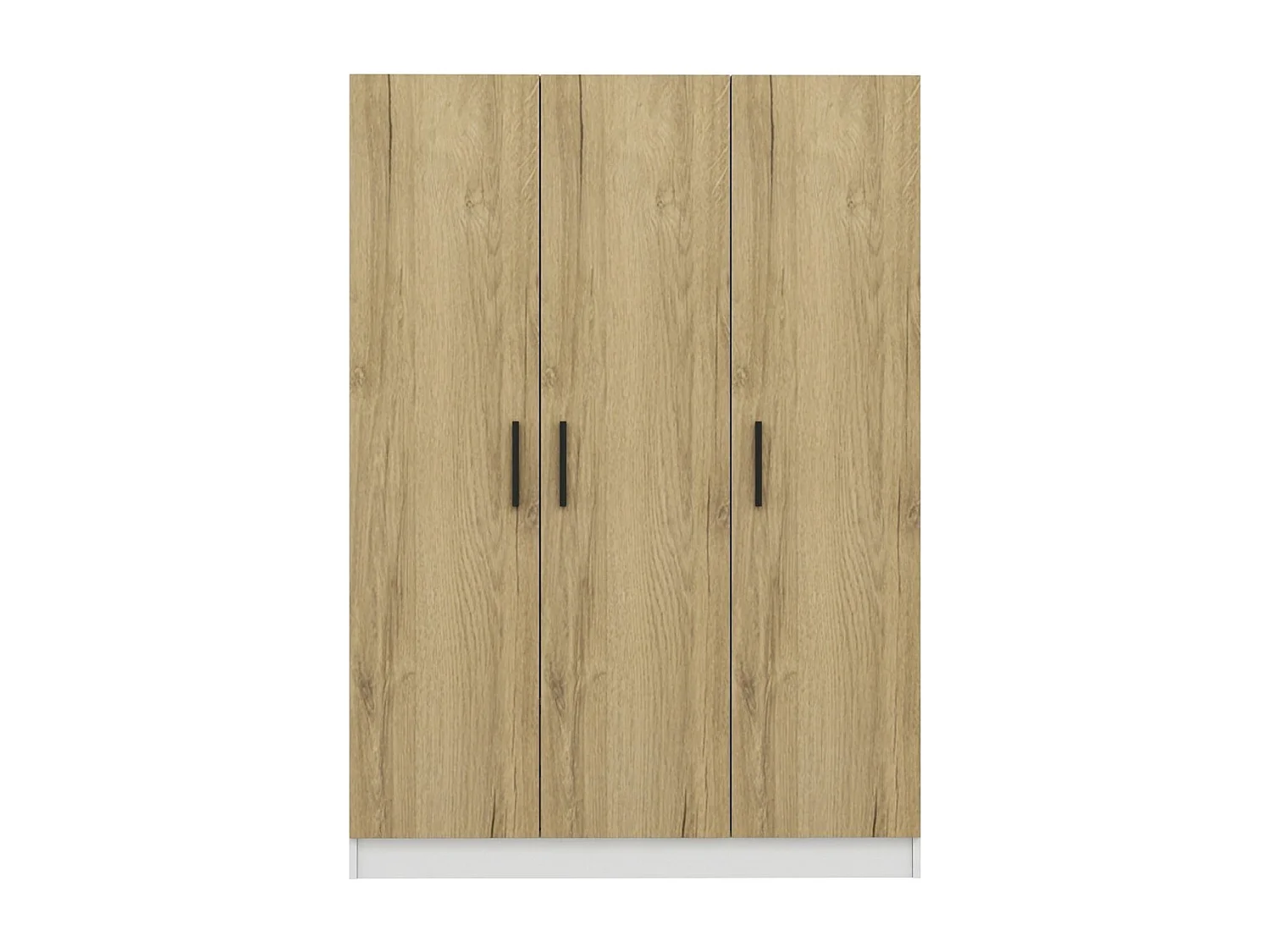 Guardaroba Kailua L123, Bianco|Noce, 190x135x52cm, Porte guardaroba: Con cerniere