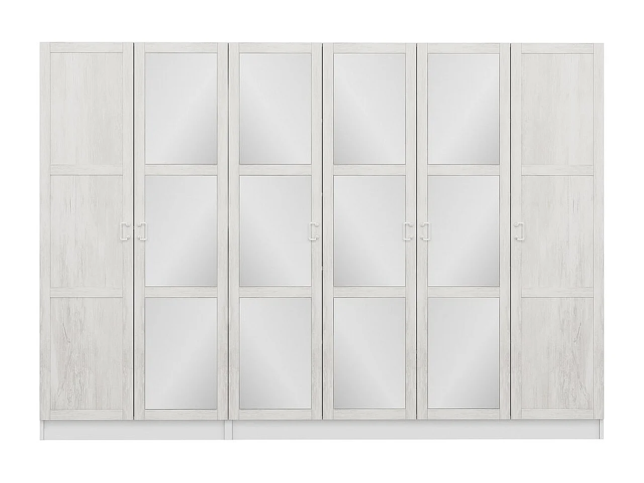 Guardaroba Kailua P124, Rovere sbiancato, 190x225x52cm, Porte guardaroba: Con cerniere