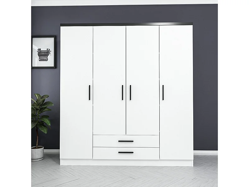 Armario Kale Plus-3045 blanco 180x190x52 cm