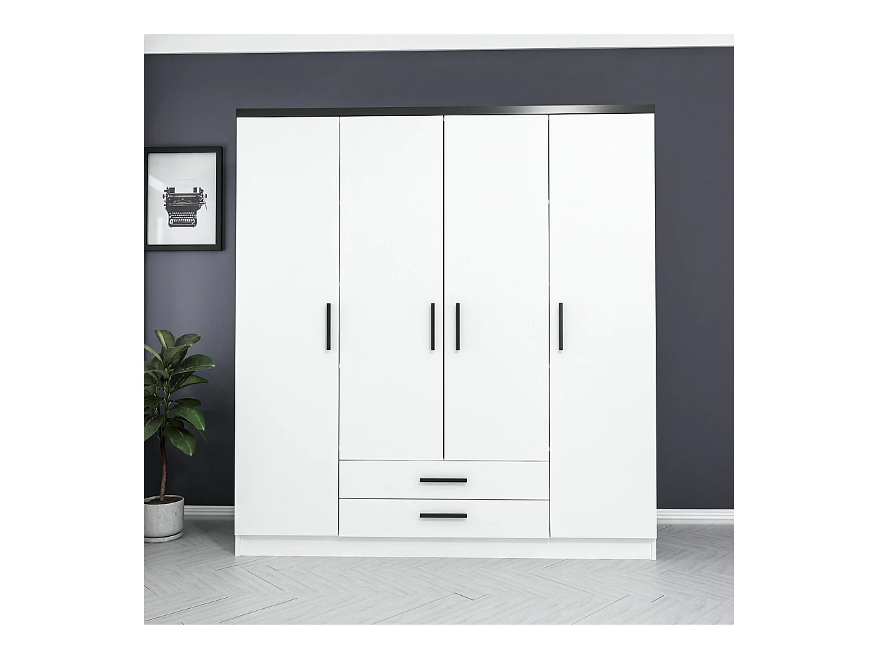 Armario Kale Plus-3045 blanco 180x190x52 cm