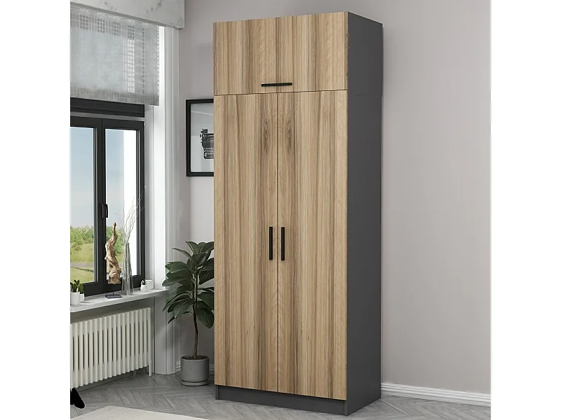 Armario Kale-2232 color roble 90x255x52 cm