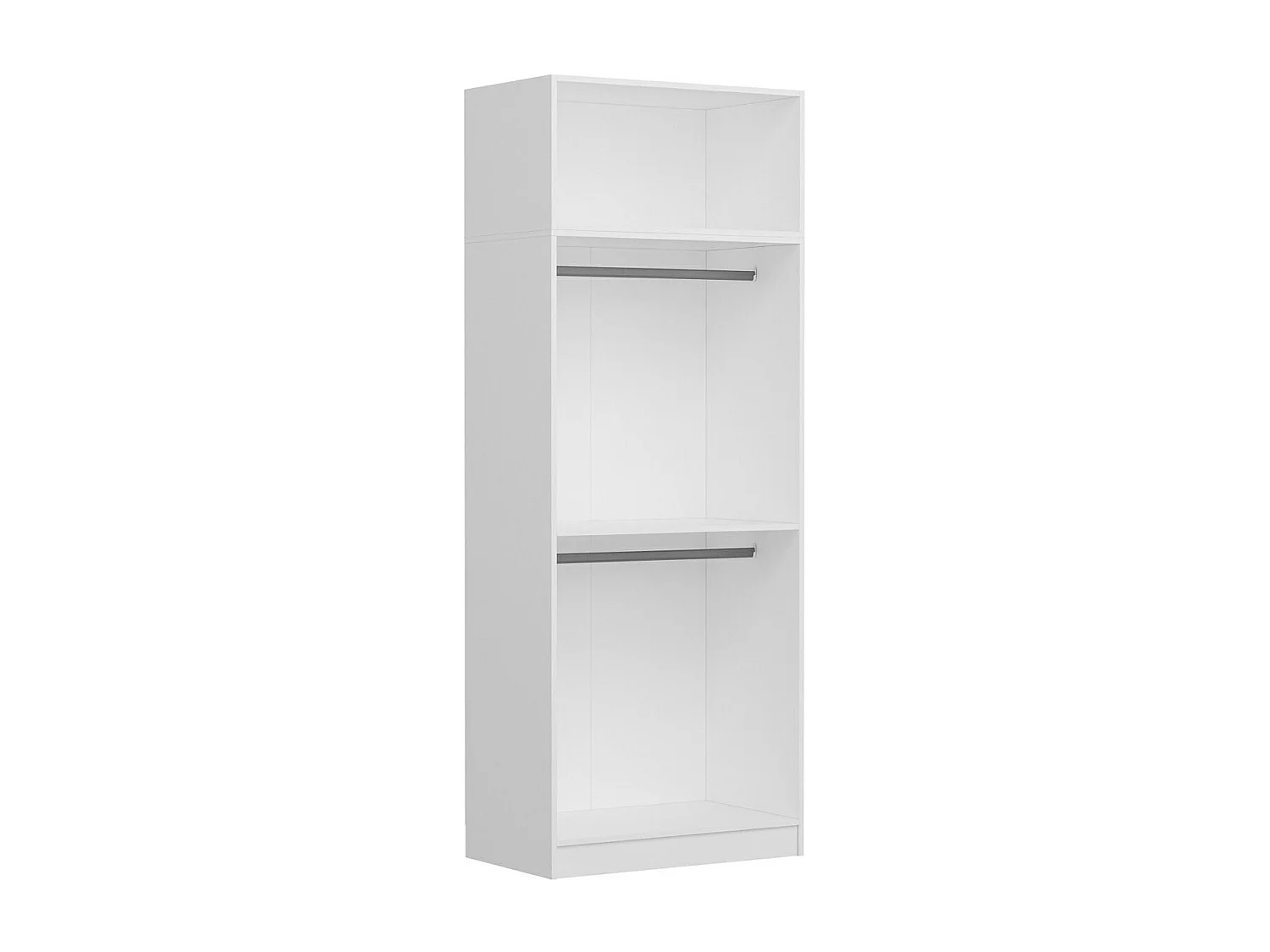 Guardaroba Kailua R105, Bianco, 255x90x52cm, Porte guardaroba: Con cerniere