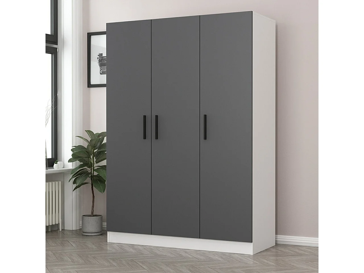 Armario Kale-2269 antracita 135x190x52 cm