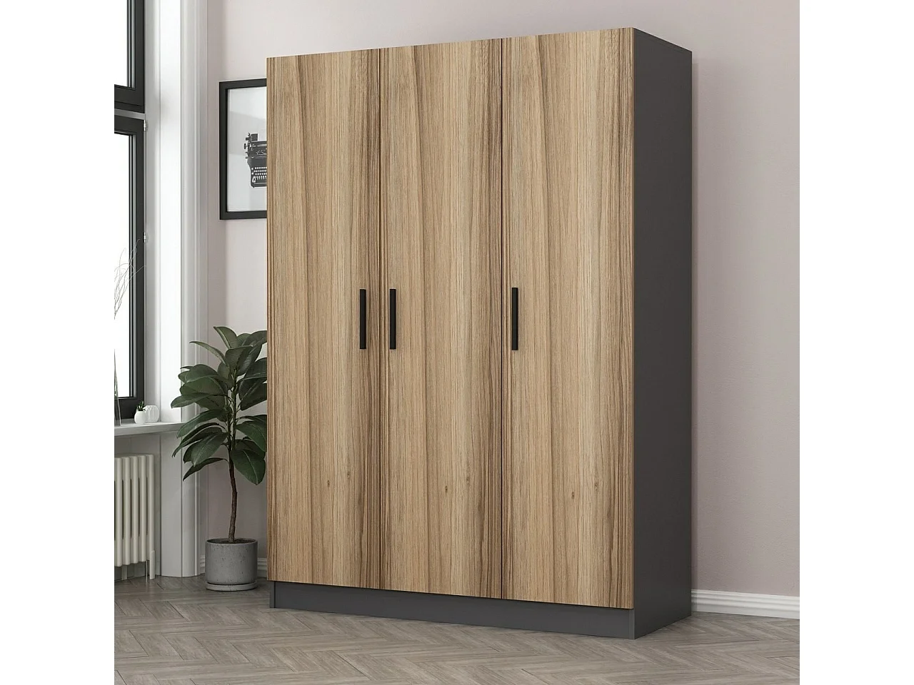 Armario Kale-2267 color roble 135x190x52 cm