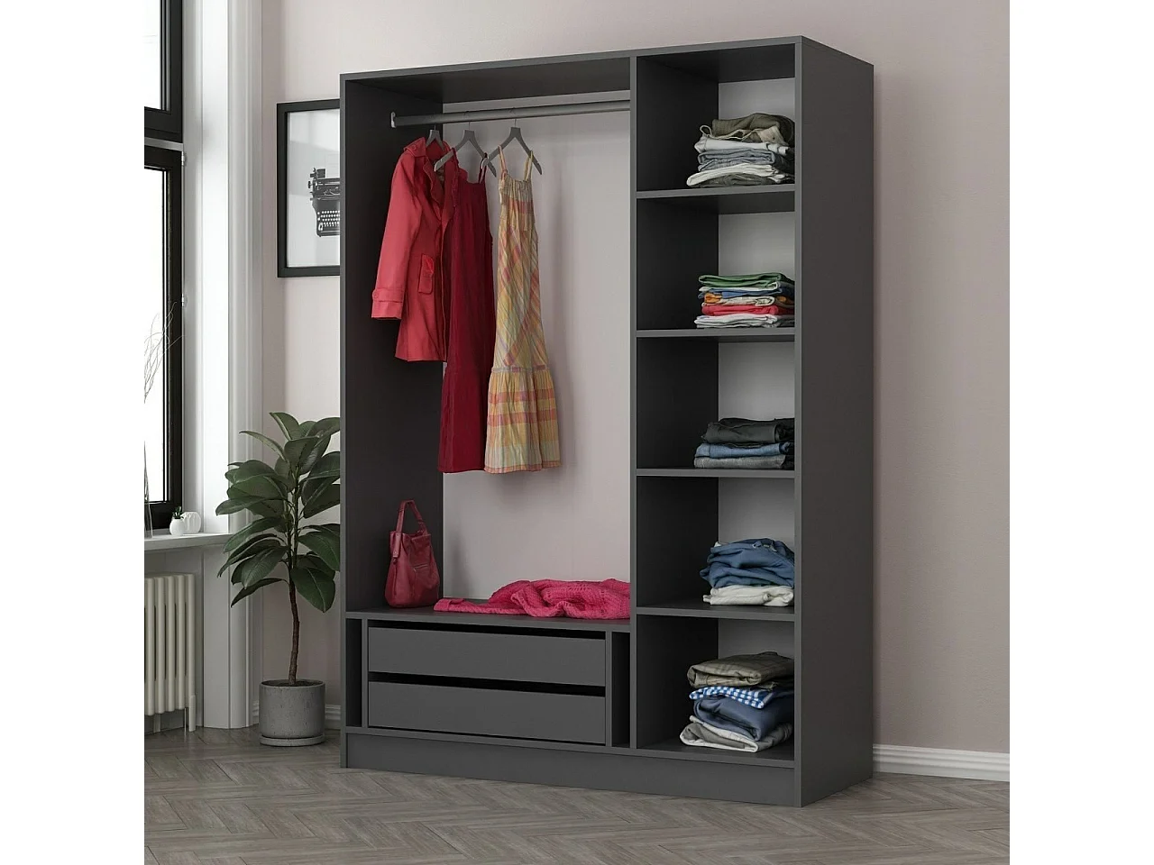 Armario Kale-2267 color roble 135x190x52 cm