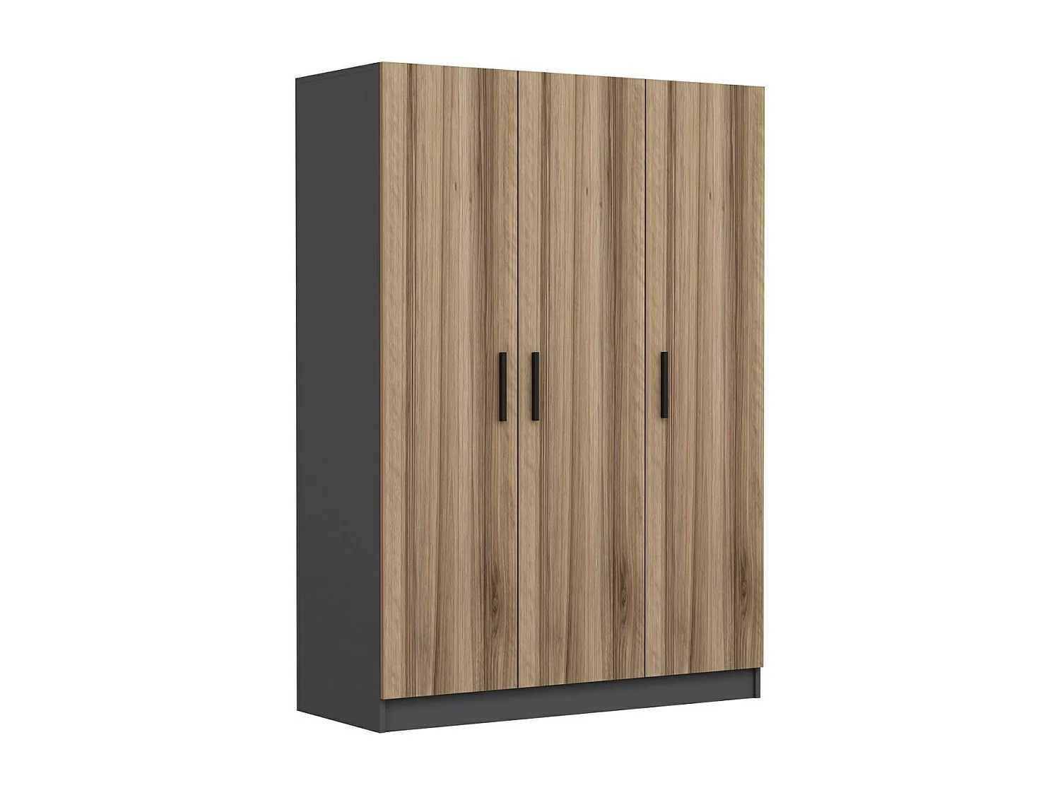 Guardaroba Kailua L123, Antracite|Quercia, 190x135x52cm, Porte guardaroba: Con cerniere