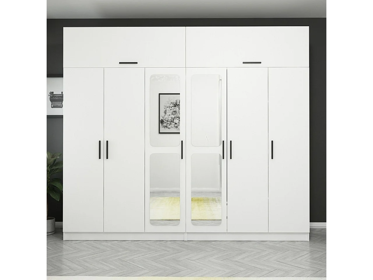 Armario Kale-3945 blanco 270x255x52 cm