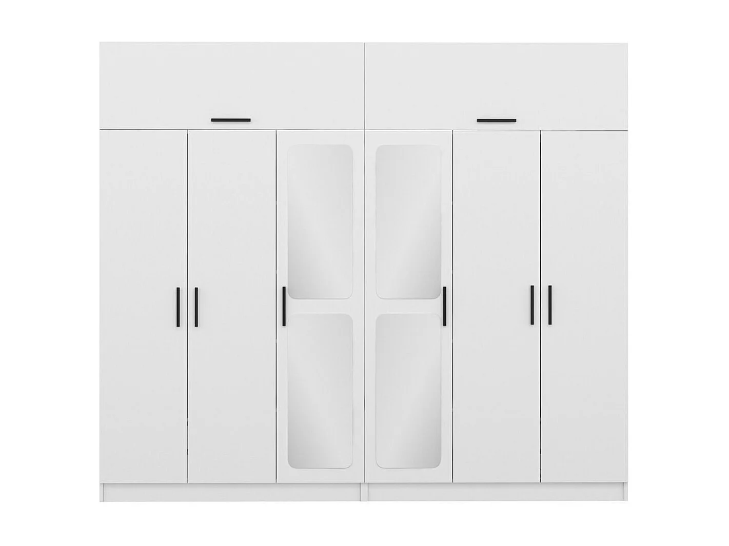 Guardaroba Kailua N125, Bianco, 255x270x52cm, Porte guardaroba: Con cerniere