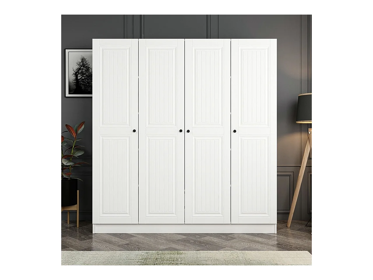 Armario Kale Mebran-4772 blanco 180x210x52 cm