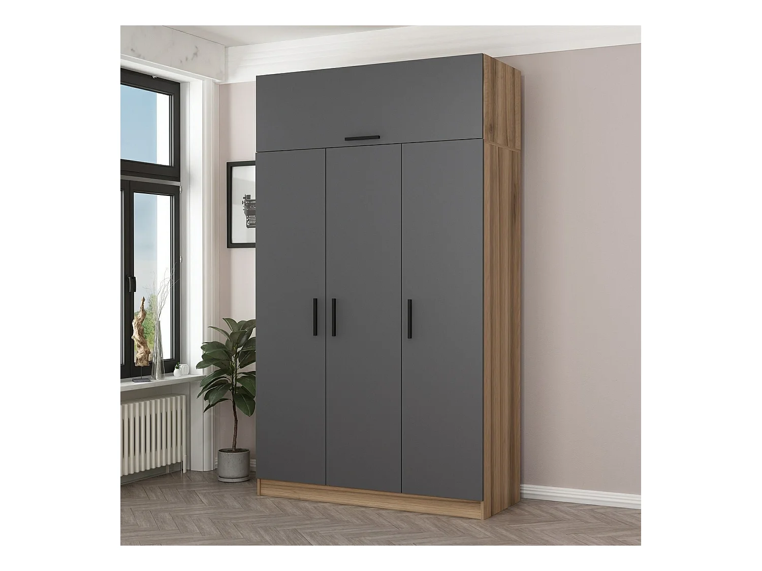 Armario Minar 3-2 255 antracita dore 135x255x52 cm