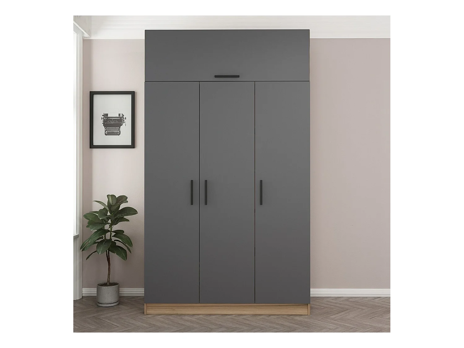 Armario Minar 3-2 255 antracita dore 135x255x52 cm