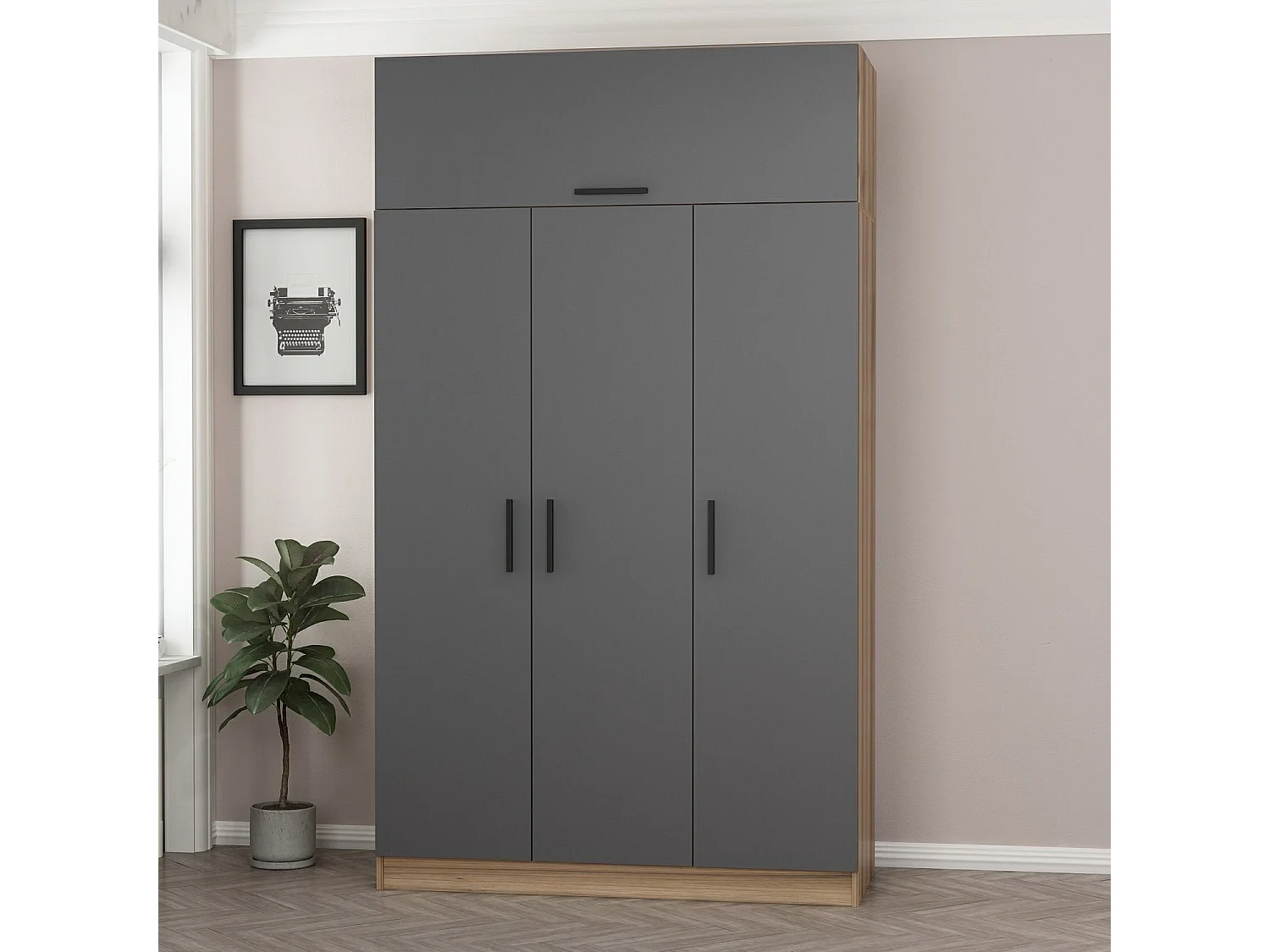 Armario Minar 3-2 255 antracita dore 135x255x52 cm