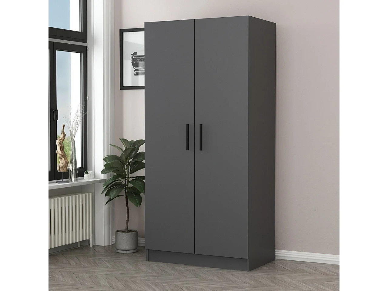 Armario Kale-210 antracita 90x210x52 cm