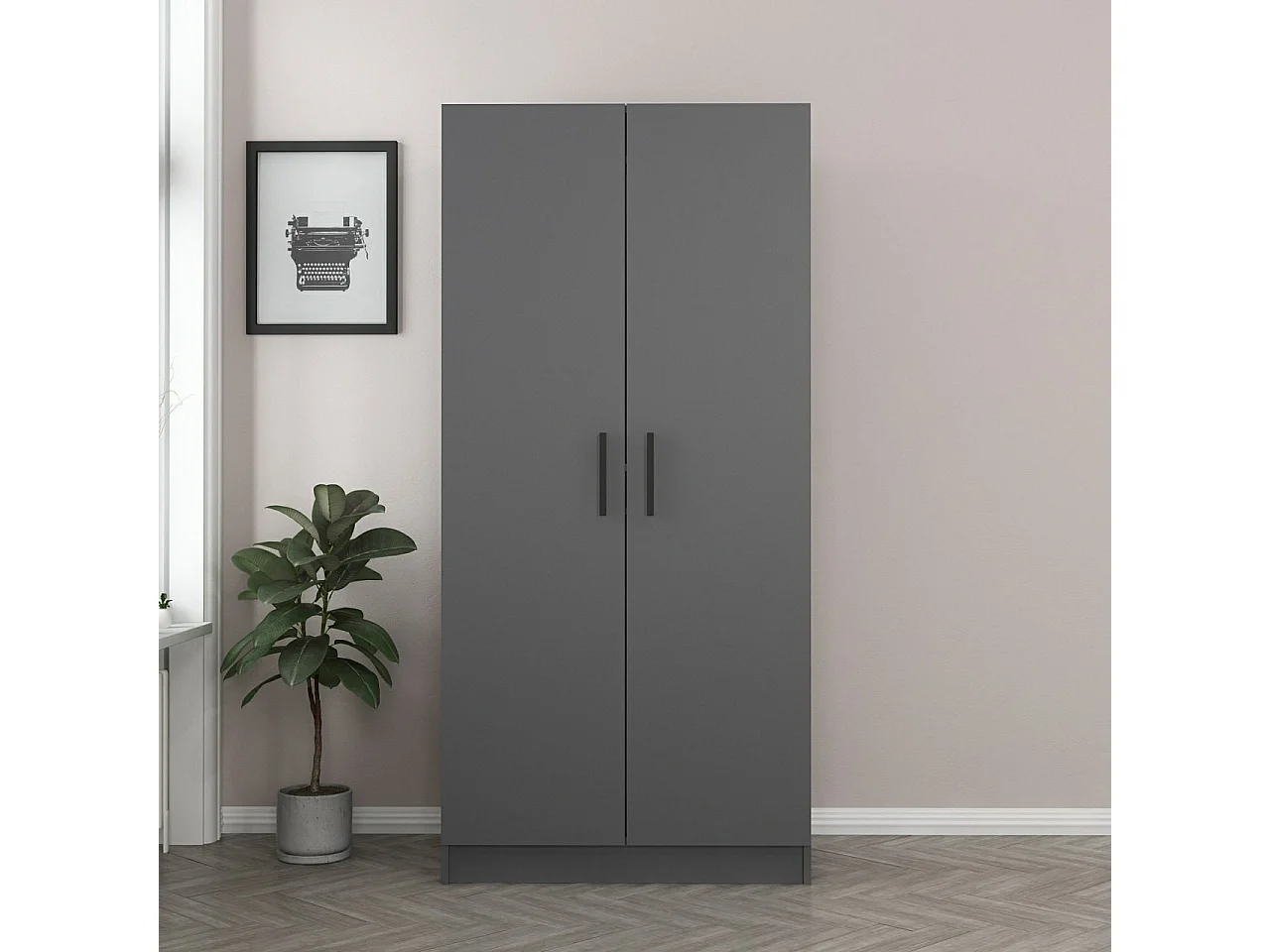 Armario Kale-210 antracita 90x210x52 cm