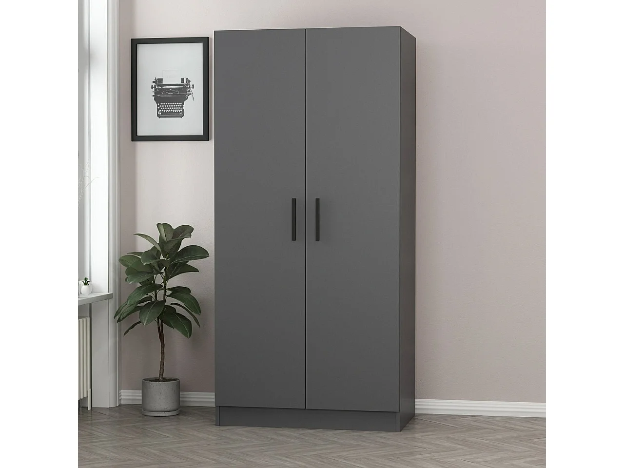 Armario Kale-210 antracita 90x210x52 cm