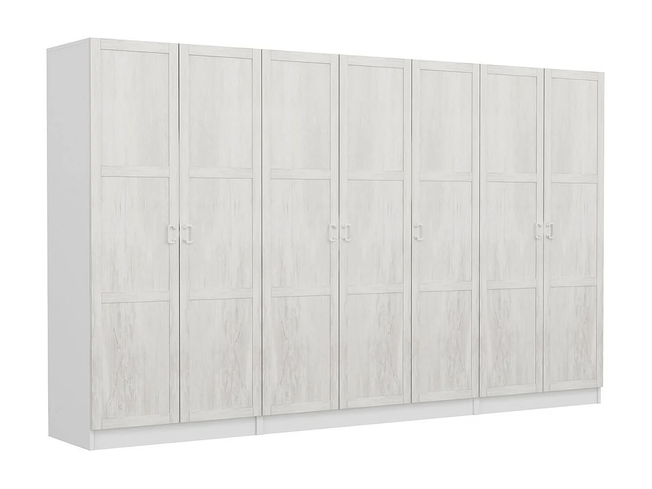 Guardaroba Kailua L332, Rovere sbiancato, 210x315x52cm, Porte guardaroba: Con cerniere
