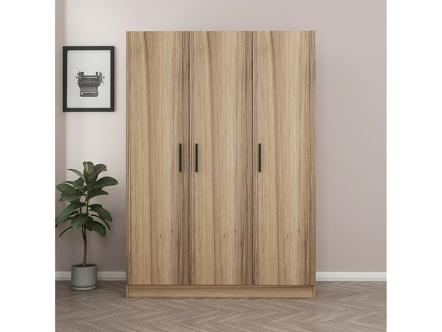 Armario Kale-2281 color roble 135x190x52 cm