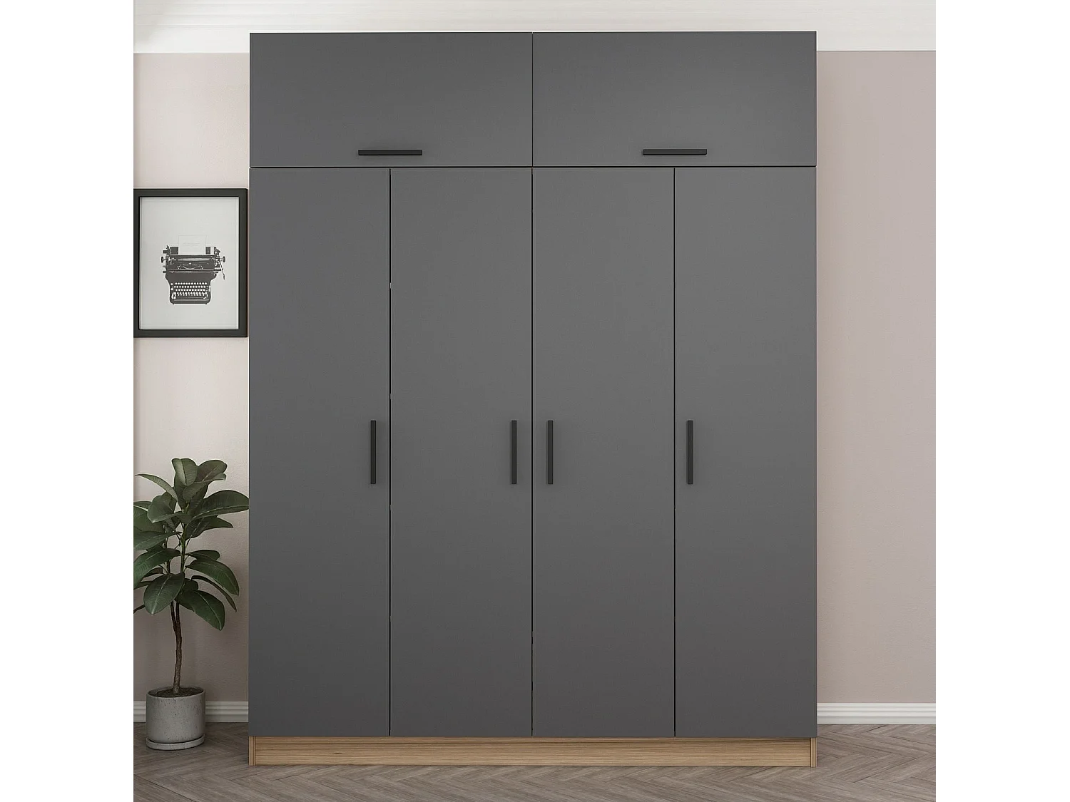 Armario Kale-7528 antracita 180x235x52 cm