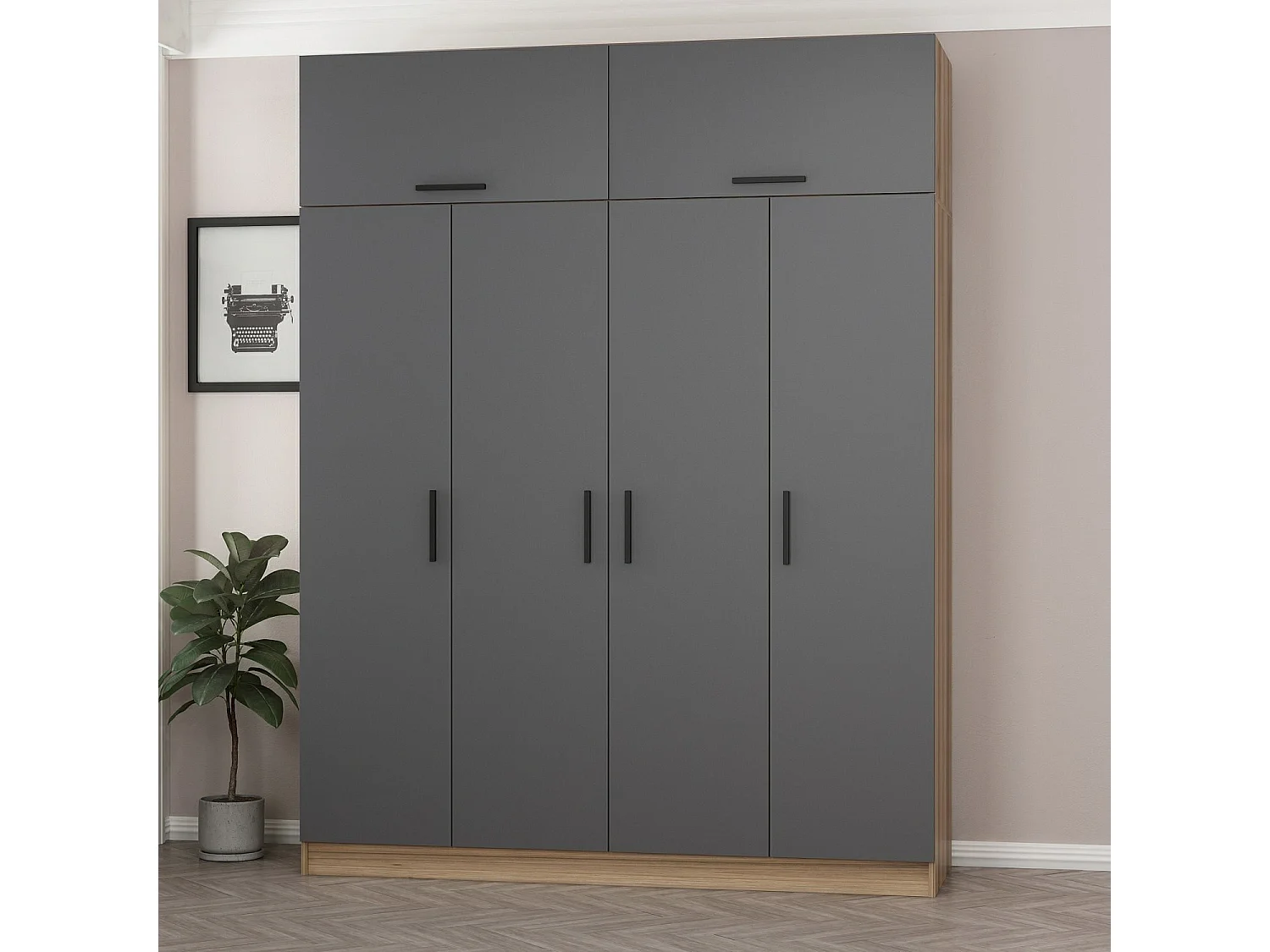 Armario Kale-7528 antracita 180x235x52 cm