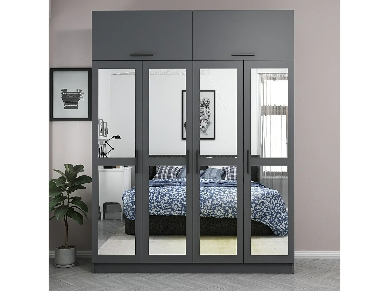 Armario Kale-5275 antracita 180x255x52 cm