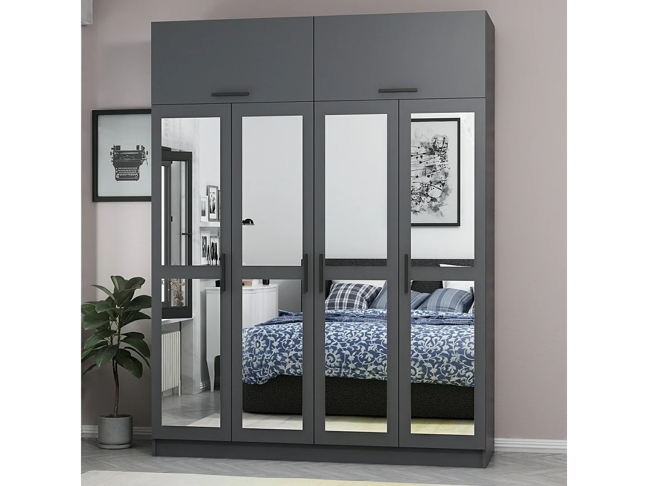 Armario Kale-5275 antracita 180x255x52 cm