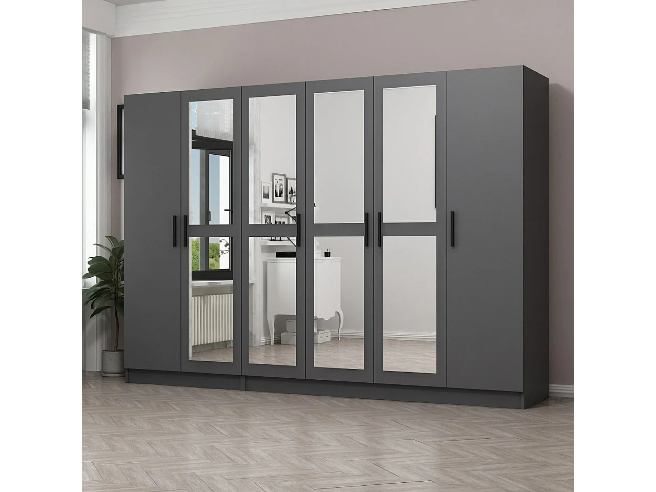 Armario Kale-4988 antracita 225x190x52 cm