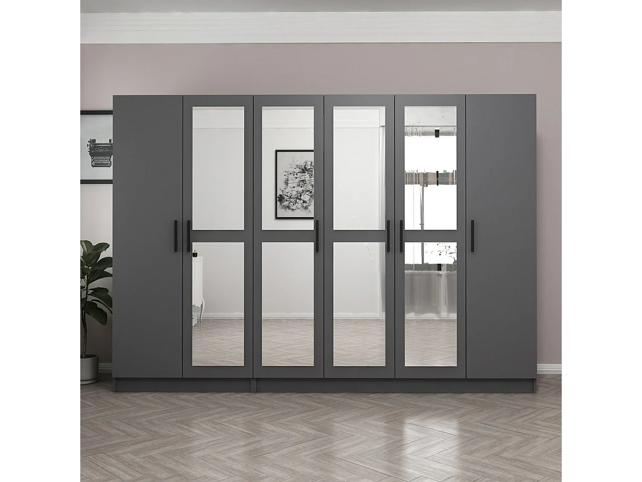 Armario Kale-4988 antracita 225x190x52 cm