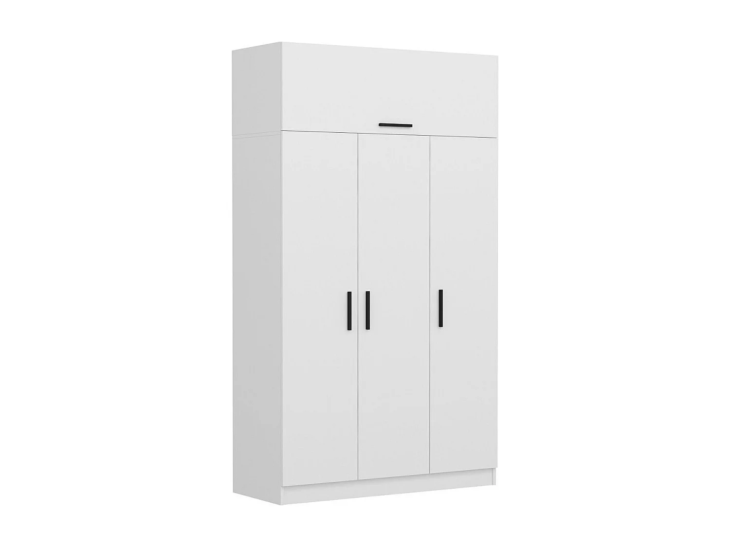 Guardaroba Kailua N112, Bianco, 235x135x52cm, Porte guardaroba: Con cerniere