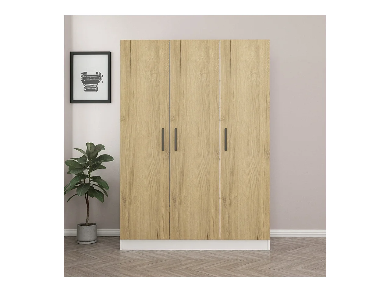 Armario Kale-2244 color nogal 135x210x52 cm