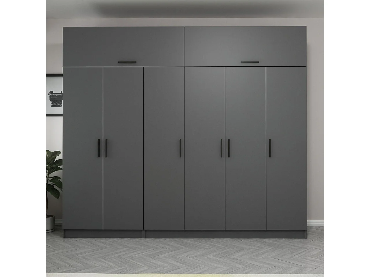 Armario Kale-5175 antracita 270x235x52 cm